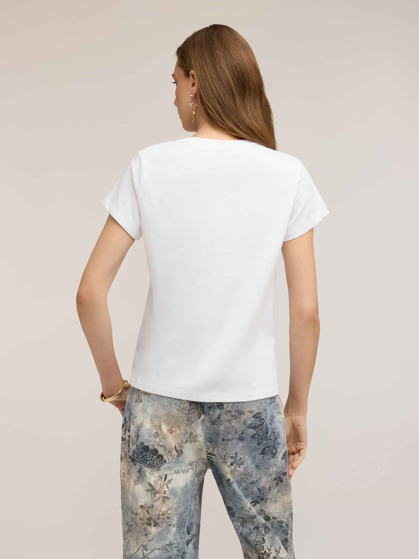 Jersey t-shirt with sequin heart image number 1