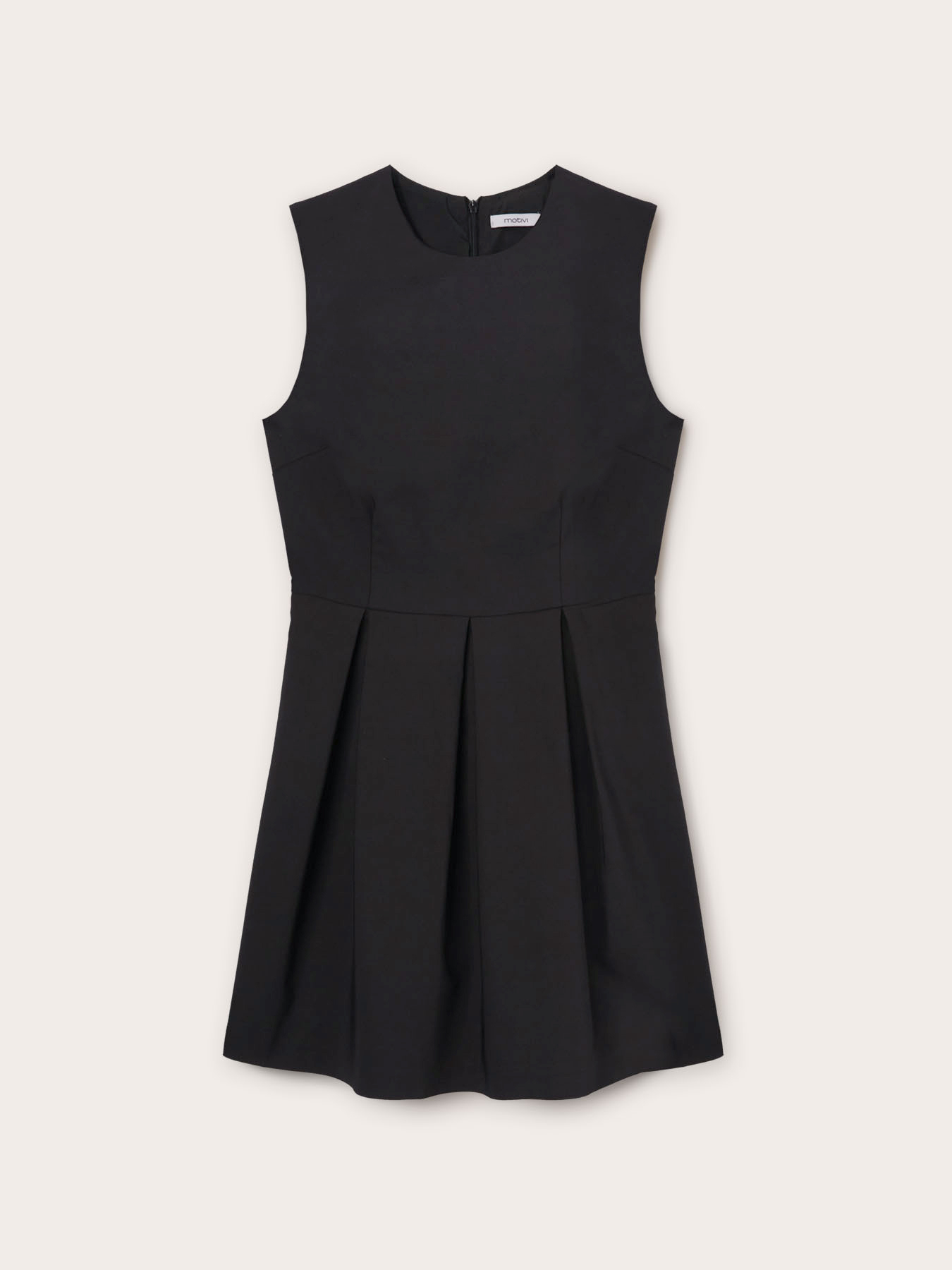 Vestido corto con falda de tablas image number 3