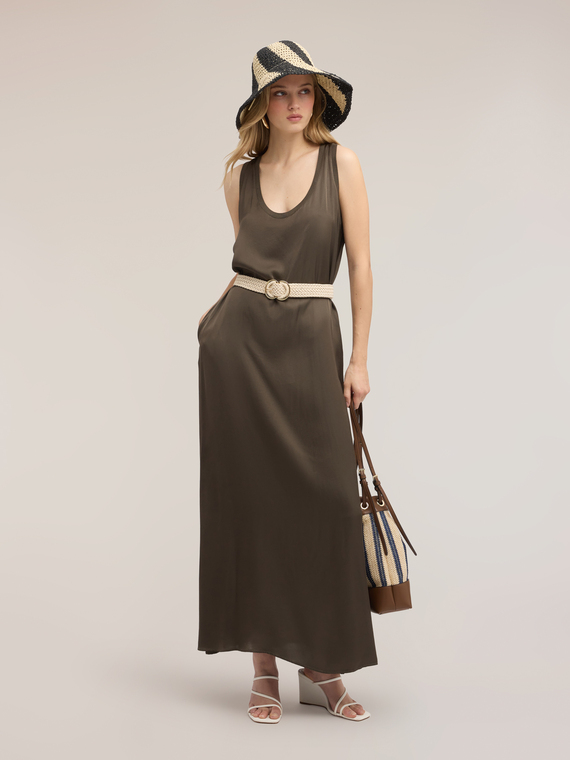 Oversized viscose satin dress