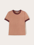 T-shirt with knitted edges image number 4