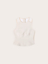 Cr&ecirc;pe top with tulle inserts image number 4