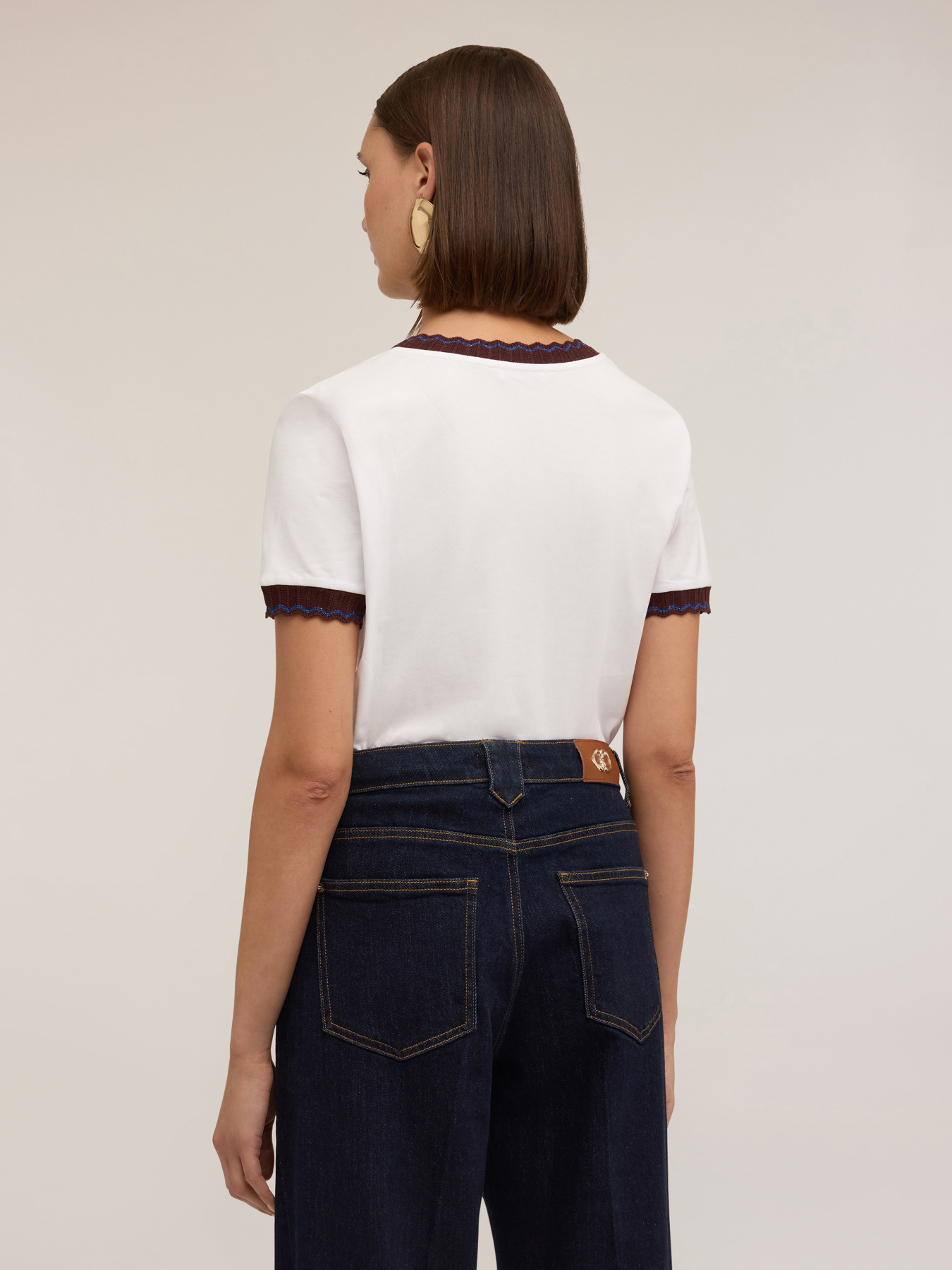 T-shirt with knitted edges image number 1