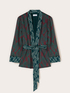 Giacca destrutturata in raso fantasia cashmere image number 4