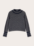 Jacquard sweater in wool blend with buttons image number 4