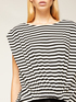 Striped asymmetrical jersey top image number 2