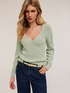 Cotton V-neck pullover image number 3