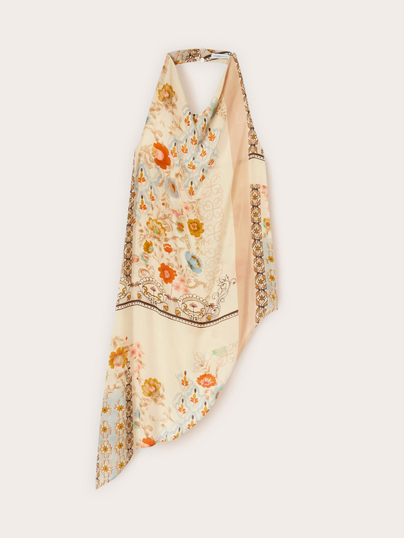 Asymmetrisches Top mit Blumendruck