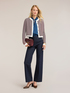 Striped openwork knit cardigan image number 2