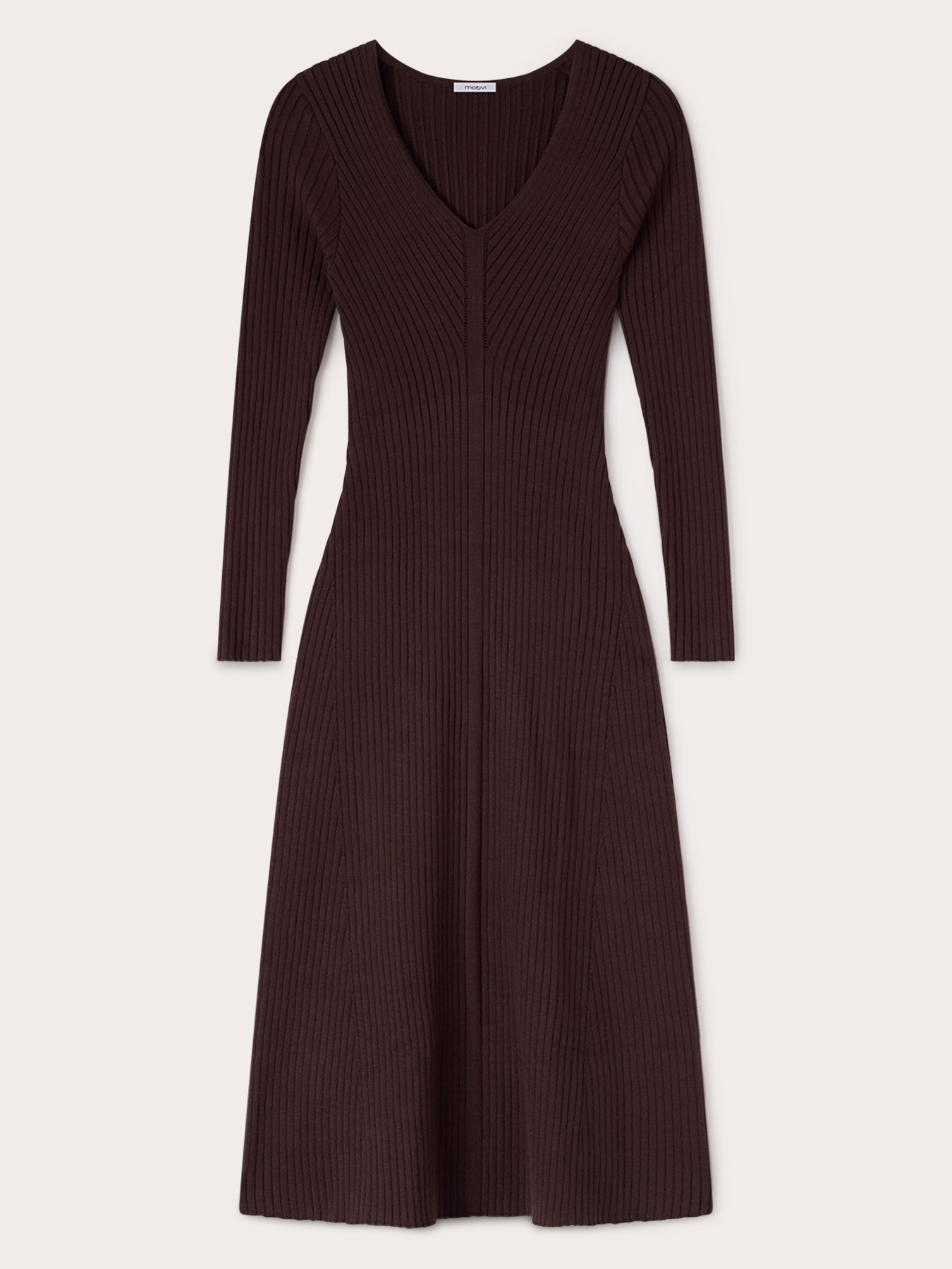 Rochie evazată din tricot nervurat image number 4