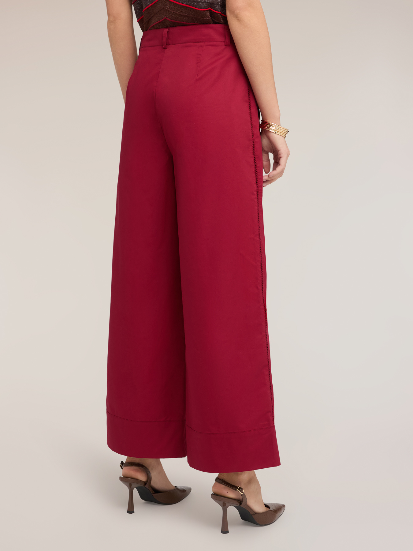 Cropped cotton twill trousers image number 1