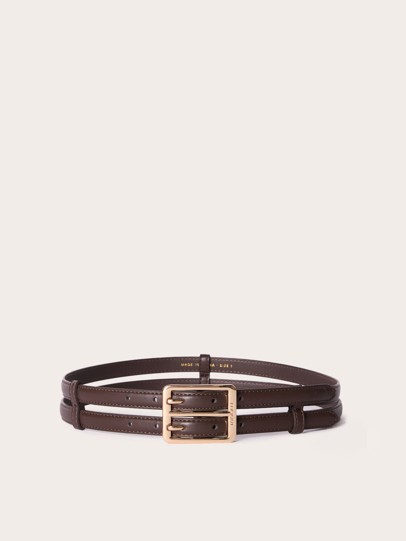 Ceinture double en tissu enduit image number 1