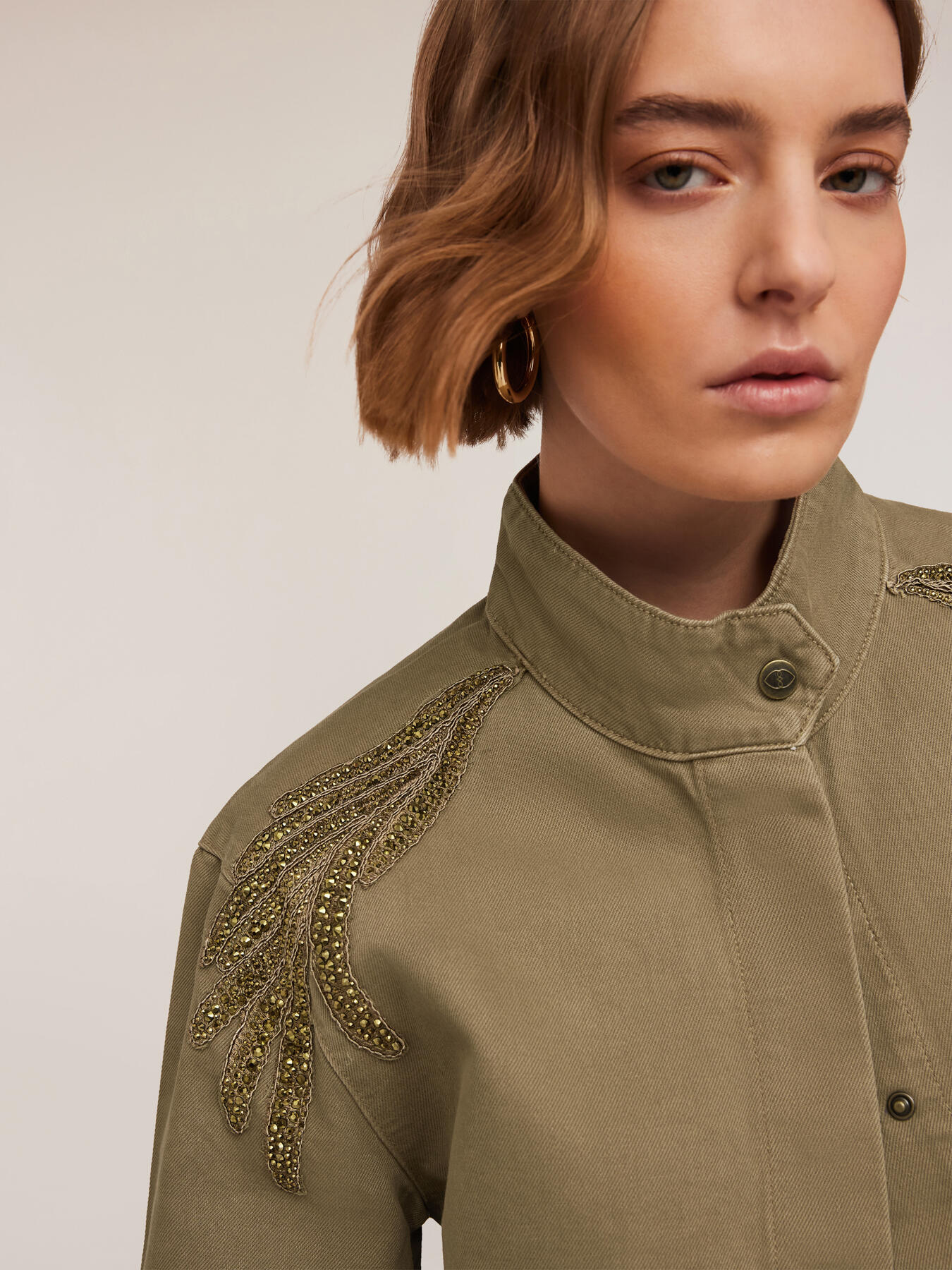 Jacket with embroidered patch image number 3