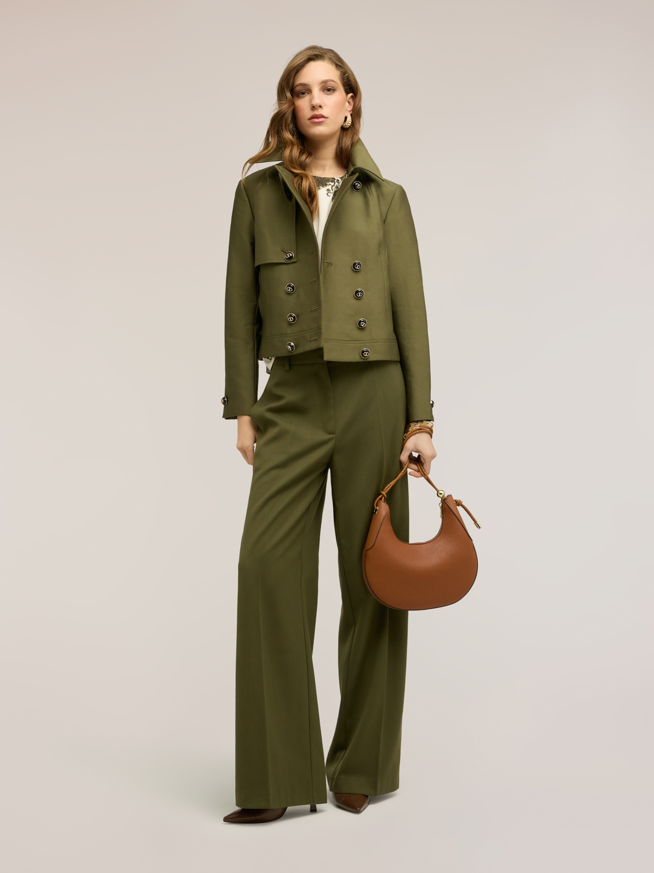 Pantalon palazzo en polyester viscose image number 0