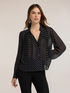 Camicia in georgette a pois con pliss&eacute; image number 0
