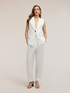 Pleated linen blend trousers with cuffs image number 0