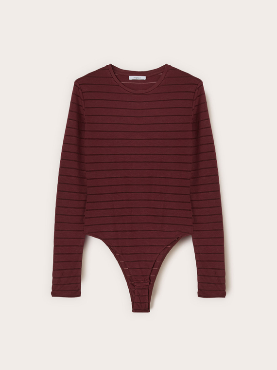 Body a righe in jersey misto viscosa