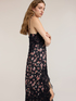 Georgette dress with floral print and lace image number 3