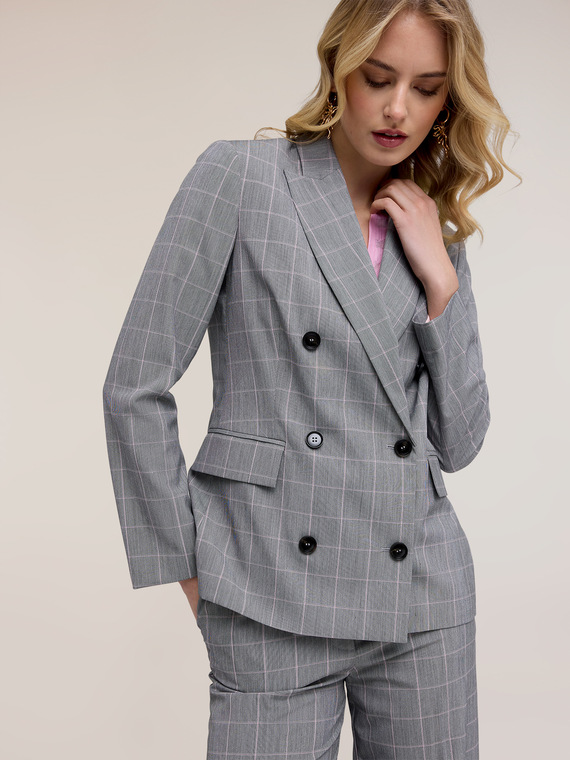 Blazer-Jacke mit Prince-of-Wales-Muster