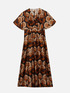Langes Kleid aus Satin mit Blumenmuster image number 3