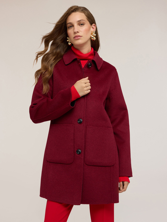 Cappotto reversibile in panno misto lana