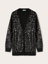 Cardigan in maglia misto lana full paillettes image number 3