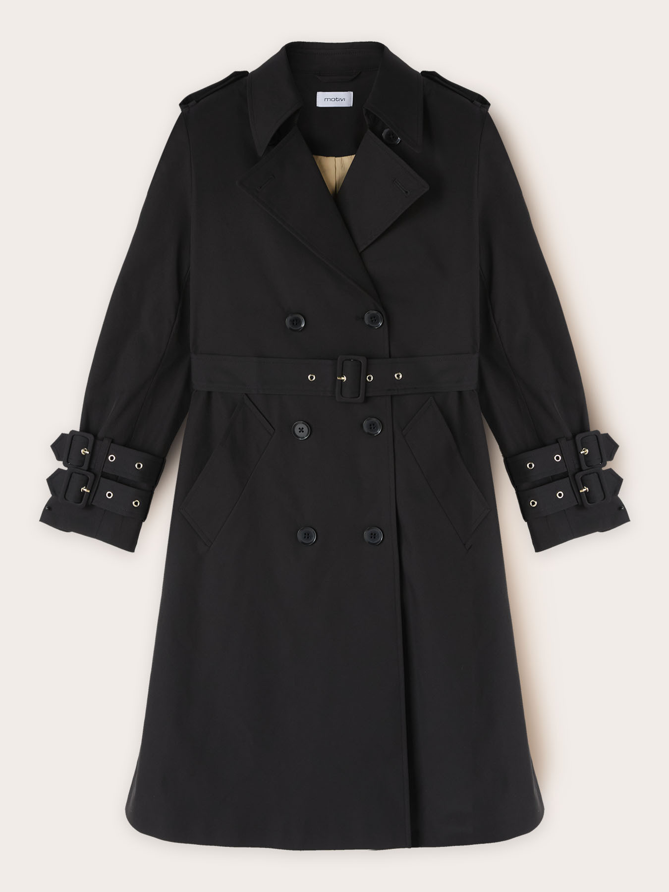 Double-breasted jacket in technical fabric