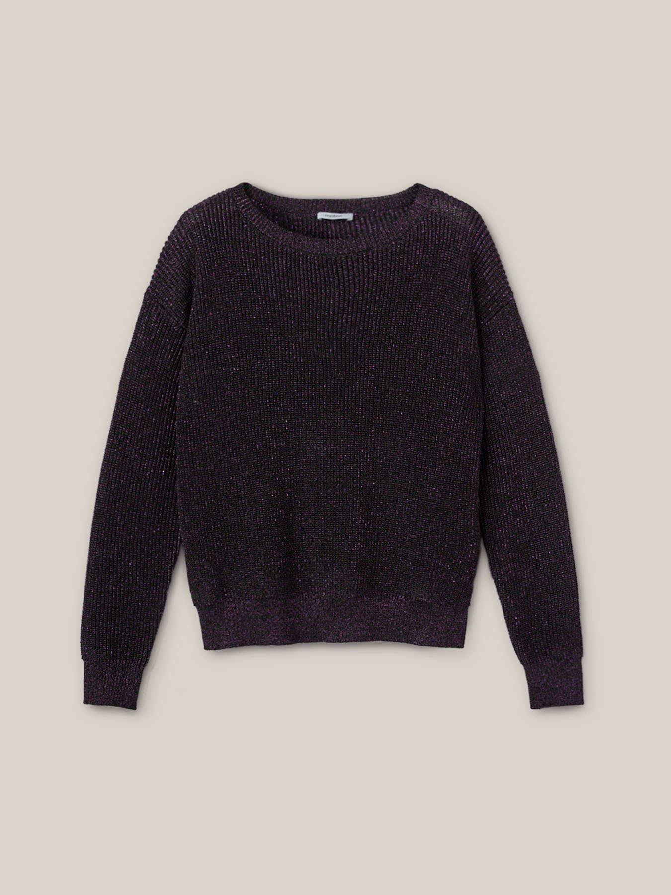 Maglia scollo a barca in filato misto lurex image number 3