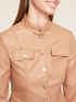 Faux leather peplum-effect jacket image number 1