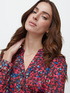 Keyhole neckline blouse with polka dots effect image number 0