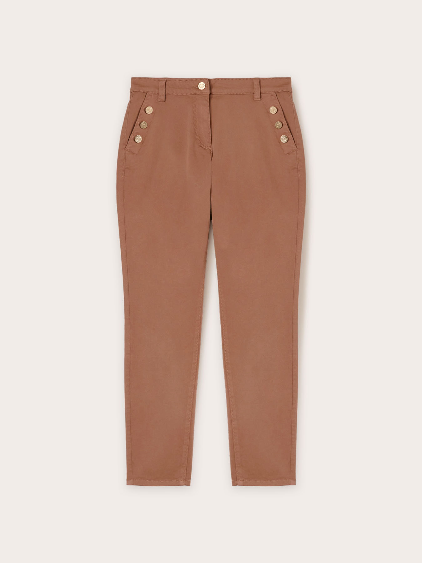 Pantaloni regular con bottoni metallici image number 4