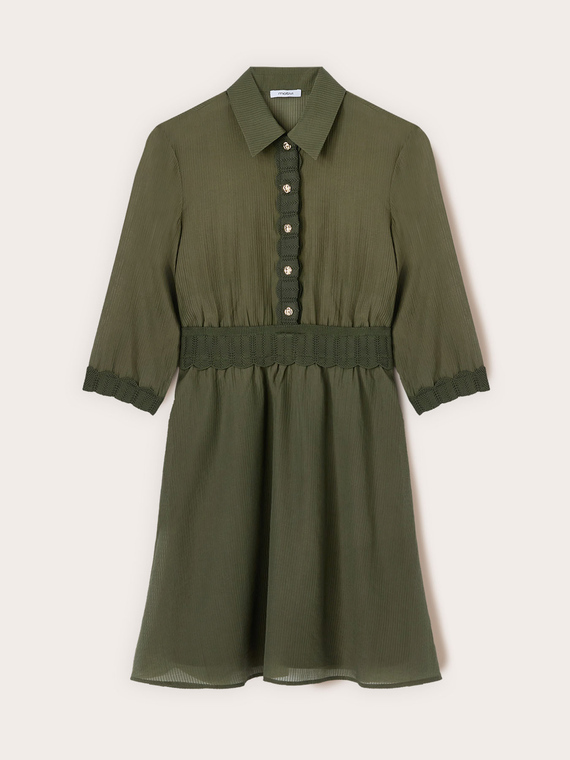 Hemdblusenkleid aus Creponne-Lyocell-Mix