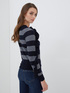 Striped sweater with ruching image number 1