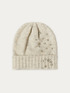 Lurex knit beanie with set stone embroidery image number 0