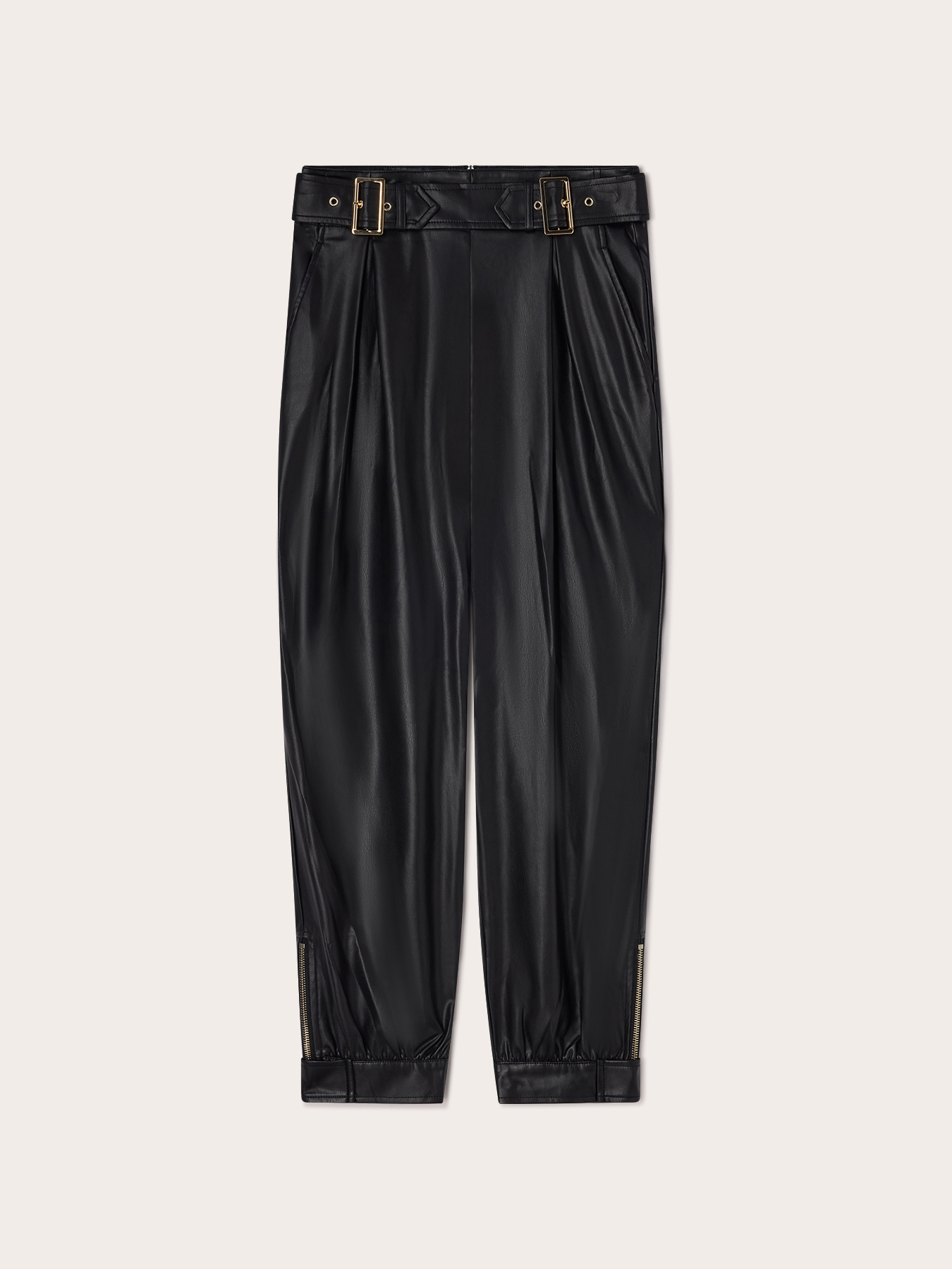 Carrot-fit pants with belt image number 4