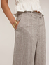 Pantaloni palazzo in misto lino con piega stirata image number 3