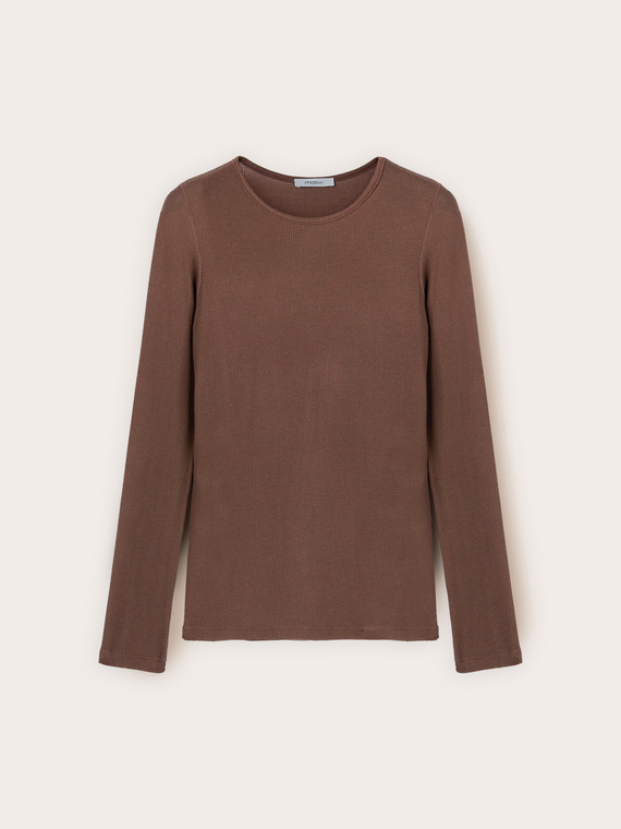 Mixed modal ribbed T-shirt