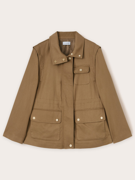 Parka mixto de lyocell con mangas desmontables