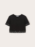 T-shirt with sequinned trims image number 4