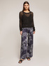 Wide-leg trousers with scarf pattern image number 0