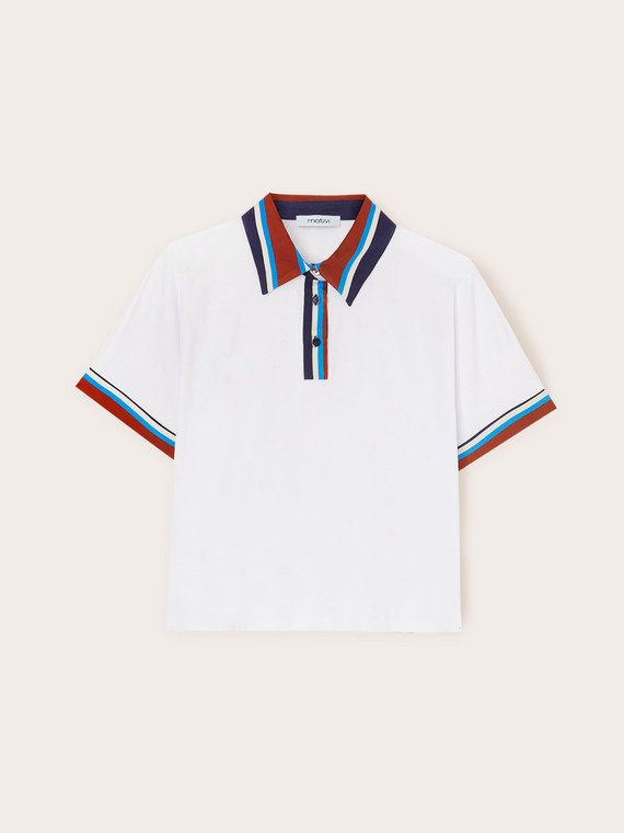 Polo shirt with striped edges