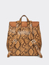 Faux suede rucksack with snakeskin print image number 2