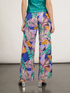 Flowing wide-leg trousers with jungle pattern image number 1