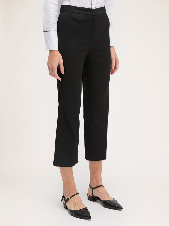Motivi Pantaloni kick flare in poliviscosa Donna, Nero, Taglia 44
