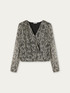 Short snakeskin pattern georgette blouse image number 3