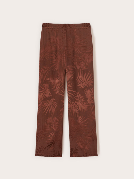 Palazzo pants in jacquard satin