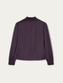 Blouse with stand-up collar and elastic features image number 3