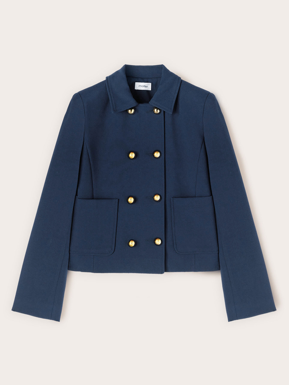 Zweireihige Jacke mit aufgesetzten Taschen