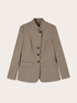 Structured high-neck check jacket image number 4