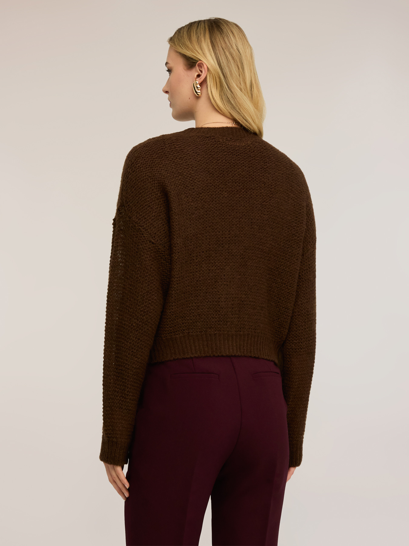 Perforated knit mohair blend cardigan image number 1