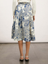 Gonna a pieghe jacquard con tasche image number 1